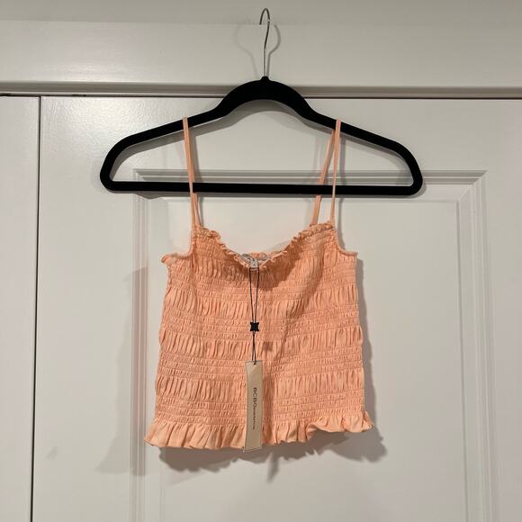 NWT BCBGeneration Women's Spagetti Strap‎ Crop Top Pink Size Medium - Picture 1 of 8